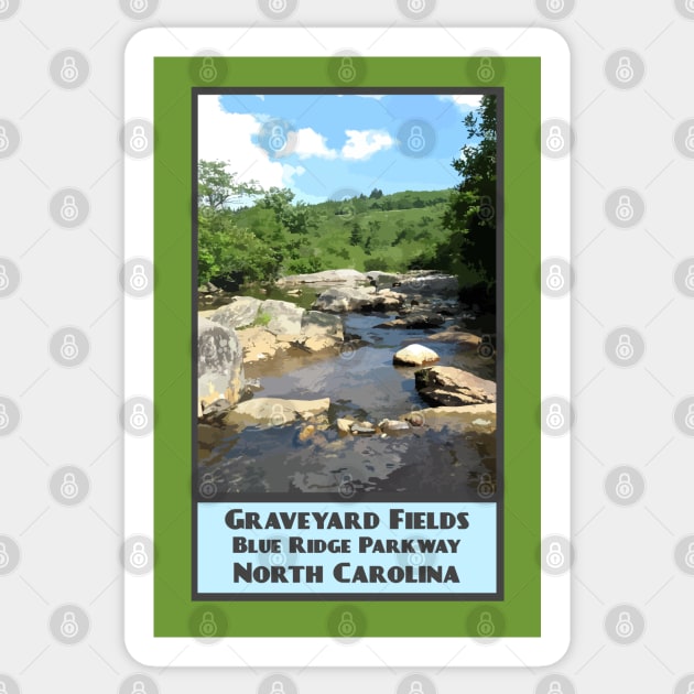 Vintage Travel Graveyard Fields Sticker by candhdesigns